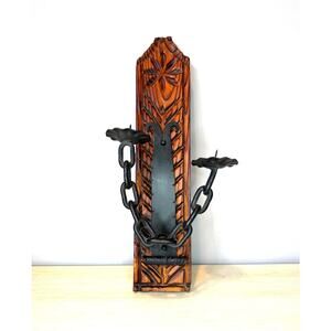 VTG Spanish Revival Wall Sconce Brutalist Candle Holder Castlecore Gothic